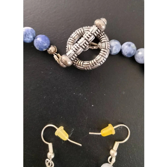 Womens Blue Two-Tone Necklace & Ear rings Set - Picture 4 of 10